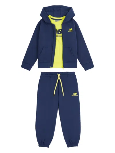 New Balance Kids' Logo-print Tracksuit In Blue