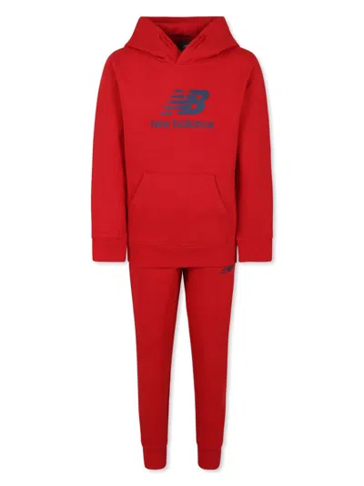 New Balance Kids' Logo-print Tracksuit In Red