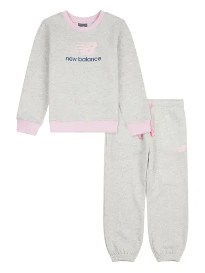 New Balance Kids' Logo-print Tracksuit Set In Grey