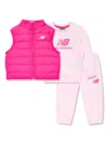 New Balance Logo-print Tracksuit (set Of Three) In Pink