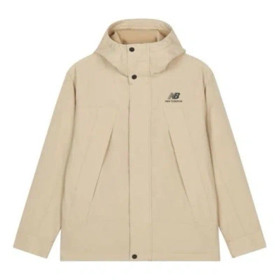 New Balance Logo Print Windproof Jacket 'beige' In Neutral