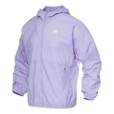 New Balance Logo Printing Colorblock Hooded Jacket Couple Style Purple