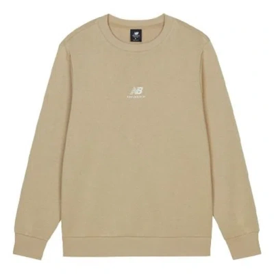 New Balance Logo Printing Round Neck Long Sleeve Khaki In Brown