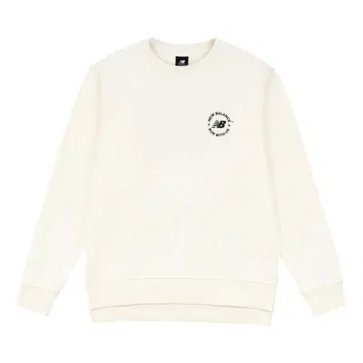 New Balance Logo Pullover Sweatshirt 'white Black' In Neutral