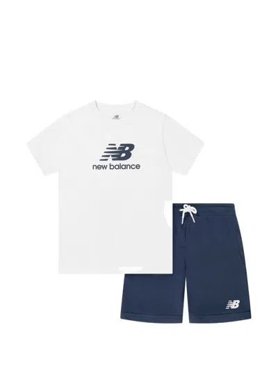 New Balance Kids' Logo Short Set In White