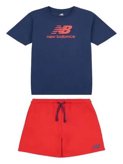 New Balance Kids' Logo Shorts Set In Blue