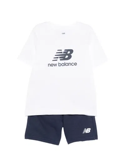 New Balance Kids' Logo Shorts Set In White