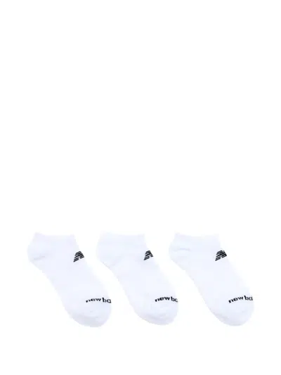 New Balance Logo Socks Set (set Of Three) In White