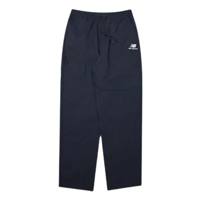 New Balance Logo Sport Pants 'black' In Blue