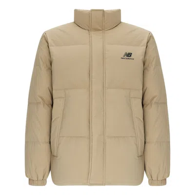 New Balance Logo Sports Down Jackets 'beige' In Neutral