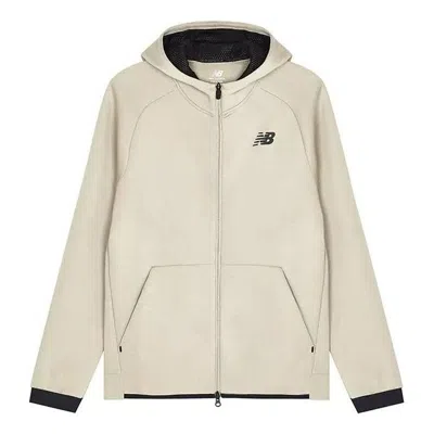 New Balance Logo Sportswear Tech Fleece Windrunner Jacket 'cream White Black' In Neutral