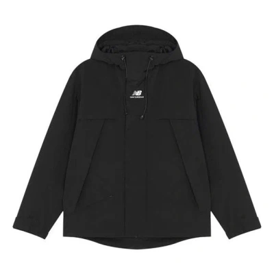 New Balance Logo Ss22 Embroidered Colorblock Hooded Jacket Unisex Black