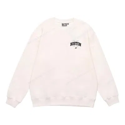 New Balance Logo Sweatshirt 'white' In Pink