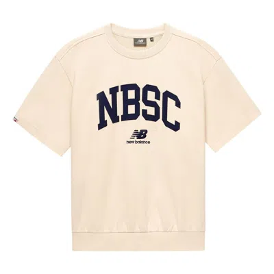 New Balance Logo T-shirt 'beige Navy' In Neutral