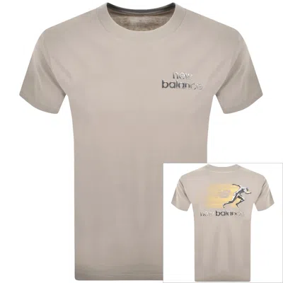 NEW BALANCE NEW BALANCE LOGO T SHIRT BEIGE