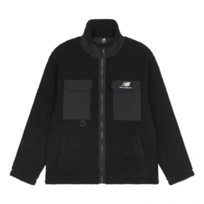 New Balance Logo Velvet Jacket 'black'