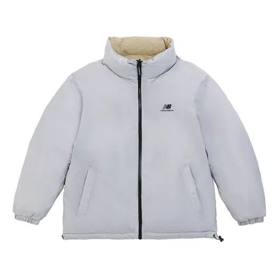 New Balance Logo Warm Down Jacket 'grey Khaki' In Gray