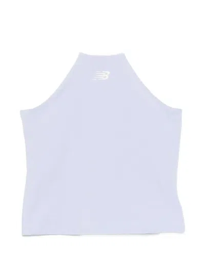 New Balance Logo-embroidered Top In Blue