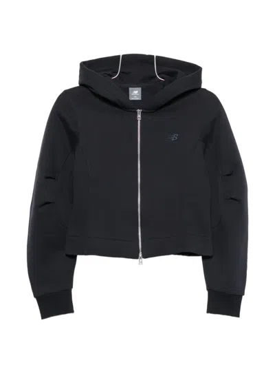 New Balance Logo-embroidered Zip-up Hoodie In Blue