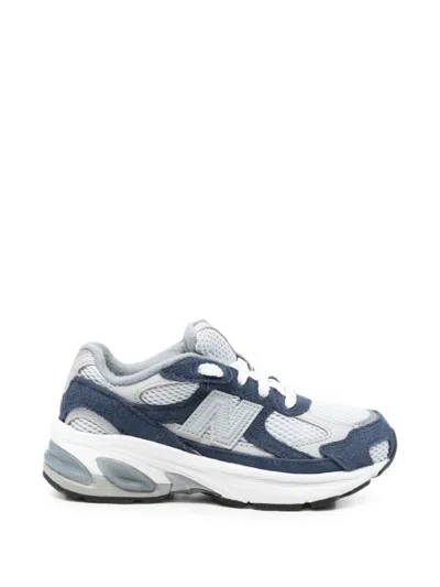 New Balance Kids' Logo-patch Panelled Trainers In Blue