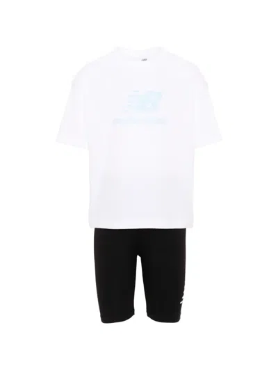 New Balance Kids' Logo-print Cotton Tracksuit In White