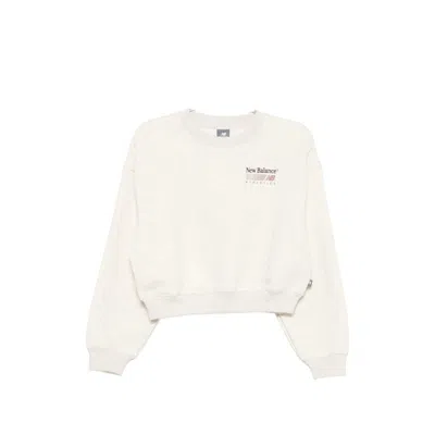 New Balance Logo-print Cropped Sweater In White
