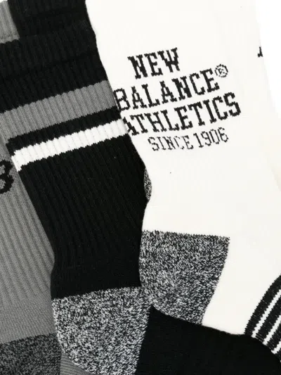 New Balance Logo-print Striped Socks Set (set Of Three) In Multi