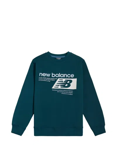 New Balance Kids' Logo-print Jumper In Green