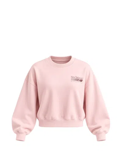 New Balance Logo-print Sweatshirt In Pink
