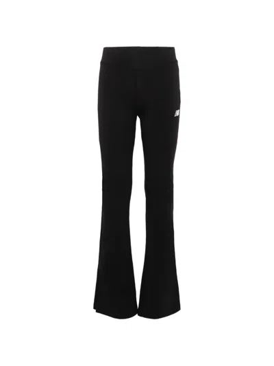 New Balance Kids' Logo-print Track Trousers In Black