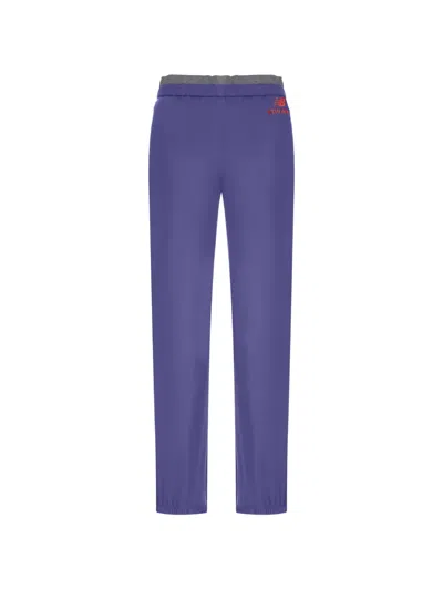 New Balance Logo-print Track Pants In Blue