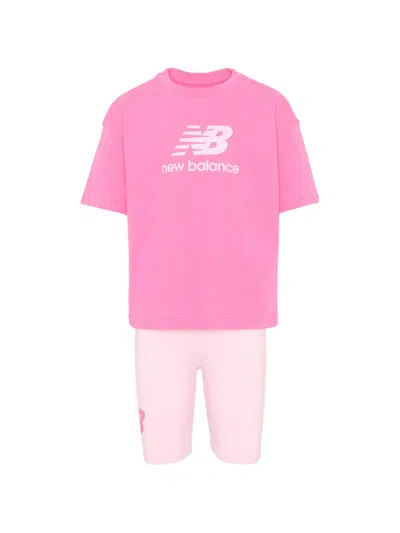 New Balance Kids' Logo-print Tracksuit In Pink