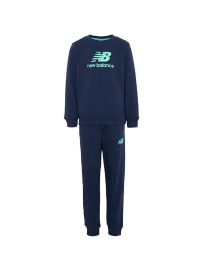 New Balance Kids' Logo-print Tracksuit Set In Blue