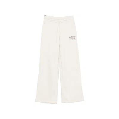 New Balance Logo-print Wide-leg Track Pants In Neutral