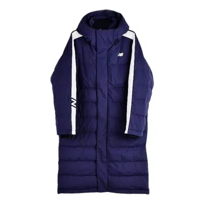 New Balance Long Down Jacket 'navy' In Blue