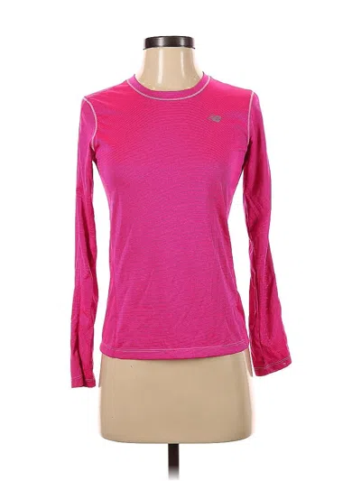 Pre-owned New Balance Long Sleeve Top Pink Crew Neck Tops
