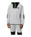 Shop New Balance Long-sleeved Semi-zipper Hoodie In Gray