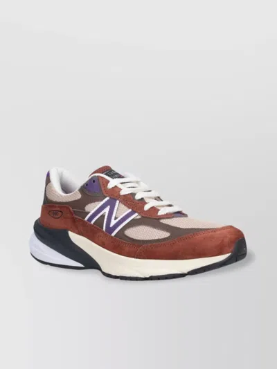 New Balance Low Top Sneakers With Mesh Panels And Suede Overlays In Brown