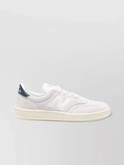 New Balance Low Top Suede Trainers With Branded Heel In White