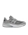 New Balance Grey Low Top Sneakers With Logo Detail In Suede And Tech Fabric Man In Gray