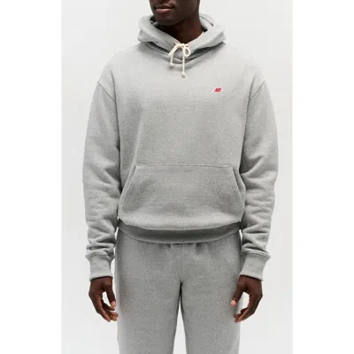 New Balance Logo-embroidered Hoodie In Gray