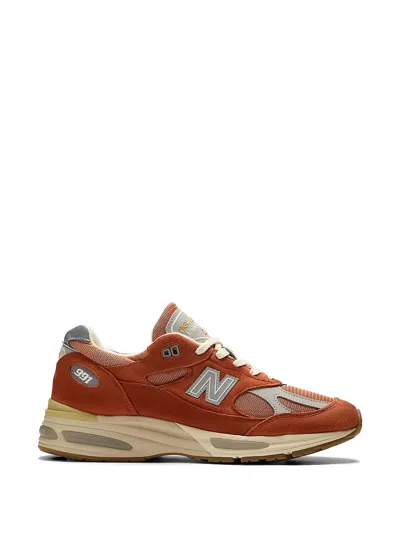 New Balance Made In Uk 991 V2 Lace-up Sneakers In Orange