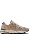 New Balance 991 V2 Suede And Mesh Low-top Sneakers In Pink