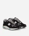 New Balance Black And Grey Suede-mesh Sneakers With Cushioned Sole In Black