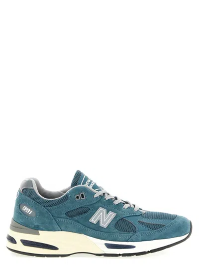 New Balance Made In Uk 991v2 Sneakers Blue In Animal Print