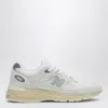 New Balance Sporty Pigskin And Mesh Sneakers With Cushioned Sole In White