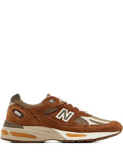 New Balance Made In Uk 991v2 Suede Sneakers In Brown