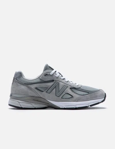 New Balance 990v4 Leather-trimmed Suede And Mesh Sneakers In Gray
