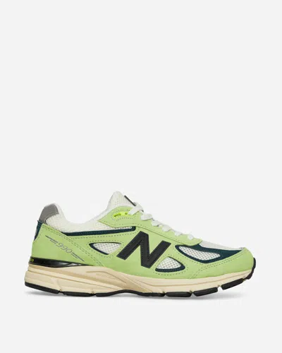 New Balance Made In Usa 990v4 Sneakers Hi-lite / Deep Ocean In Yellow