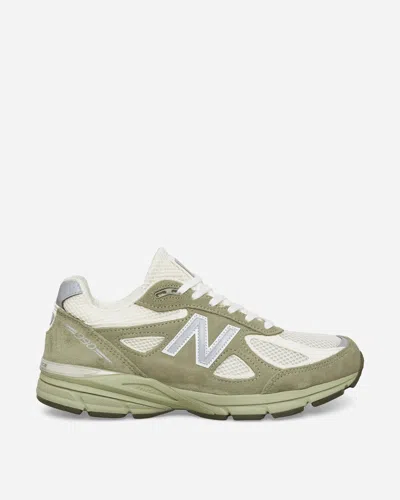 New Balance White And Green Made In Usa 990v4 Sneakers In Multi